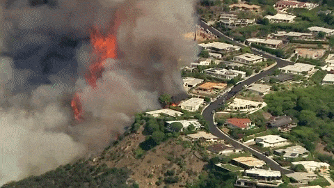 洛杉矶又发生大面积山火！百万豪宅被烧毁，4.5万户居民强行断电…（组图） - 4