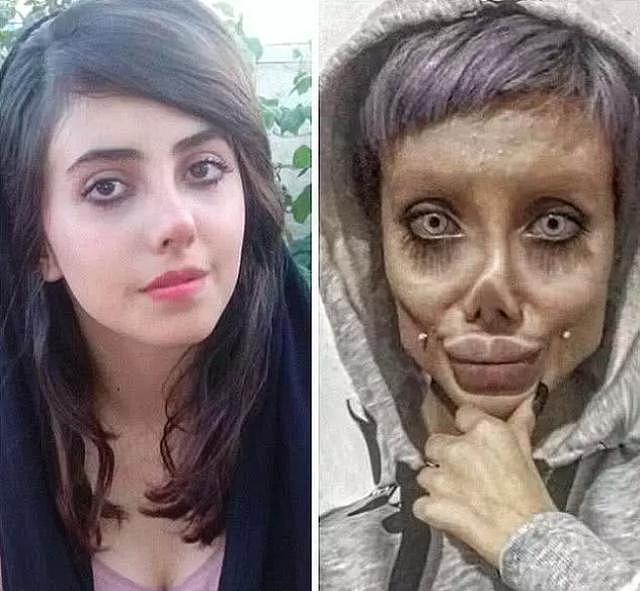 伊朗22岁“僵尸版”朱莉，在电视上公开认错，被作为反面教材示众