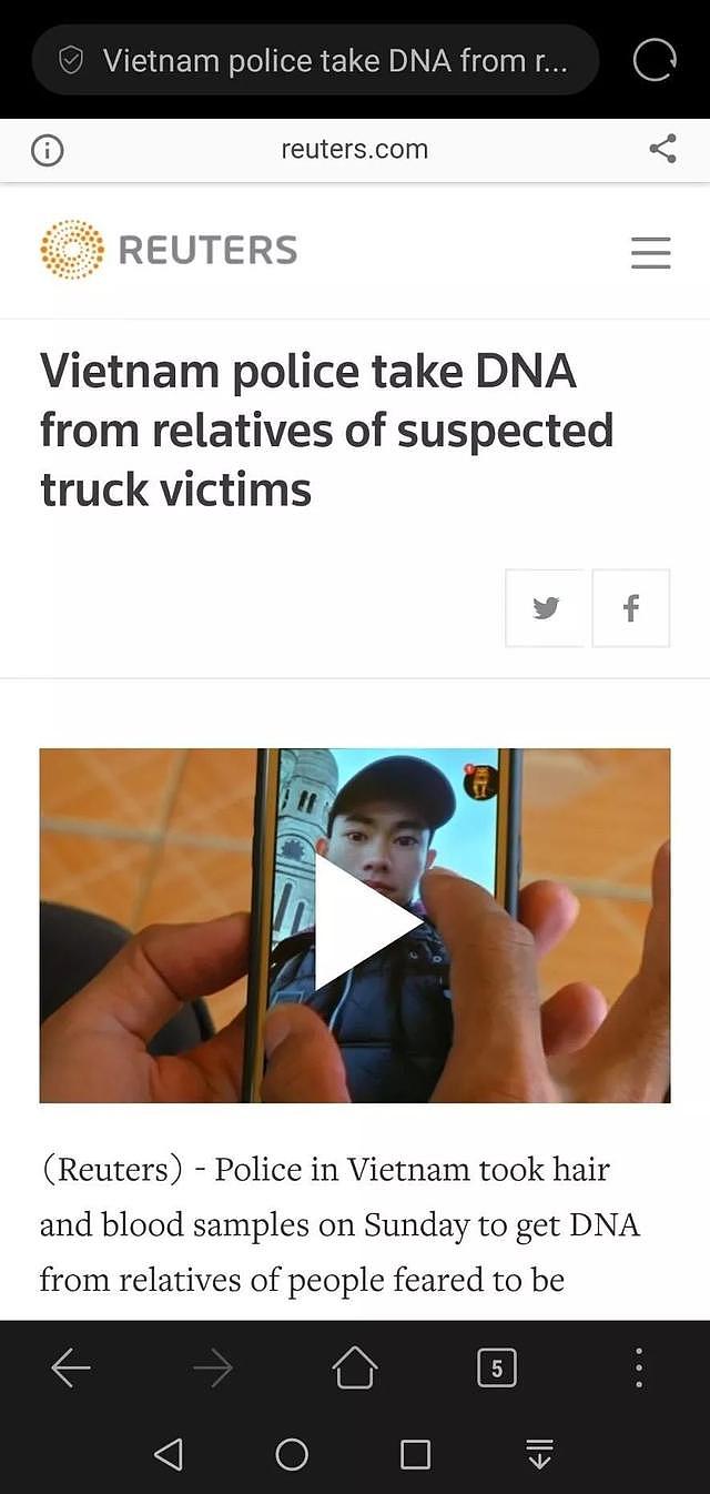 事件已成越南社交网络热门，越南警方开始搜集亲属DNA样本……
