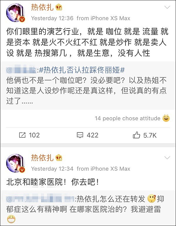 热依扎转发“恶评”：如果我疯了，你们每一个都是逼疯我的助力者（组图） - 8