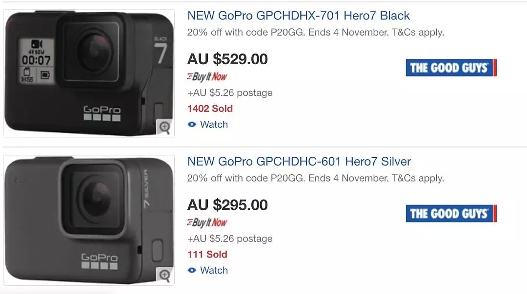 GoPro 运动相机系列热卖，收全新一代Vlog神器！额外8折！史低$476收最新Hero8 - 1