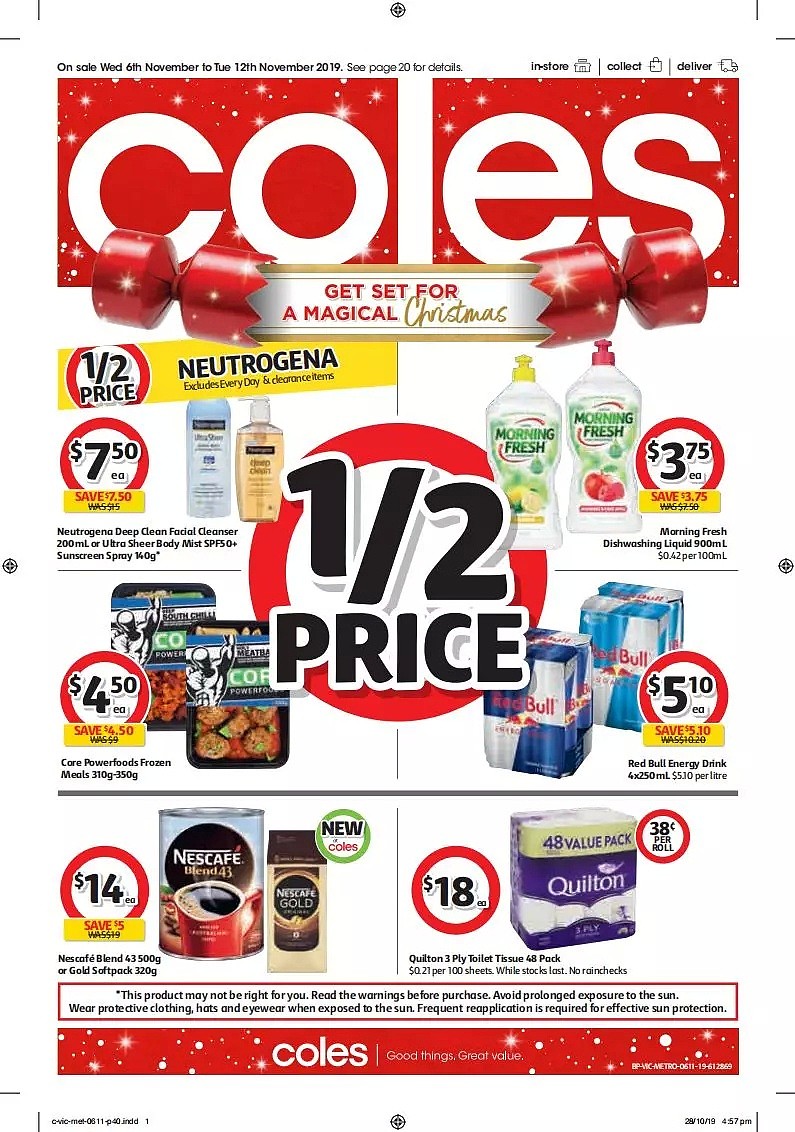 Coles 11月6日-11月12日折扣，油、露得清都半价 - 40