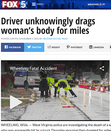 美一司机拖女尸在公路上狂飙 目击者吓破胆（图） - 1