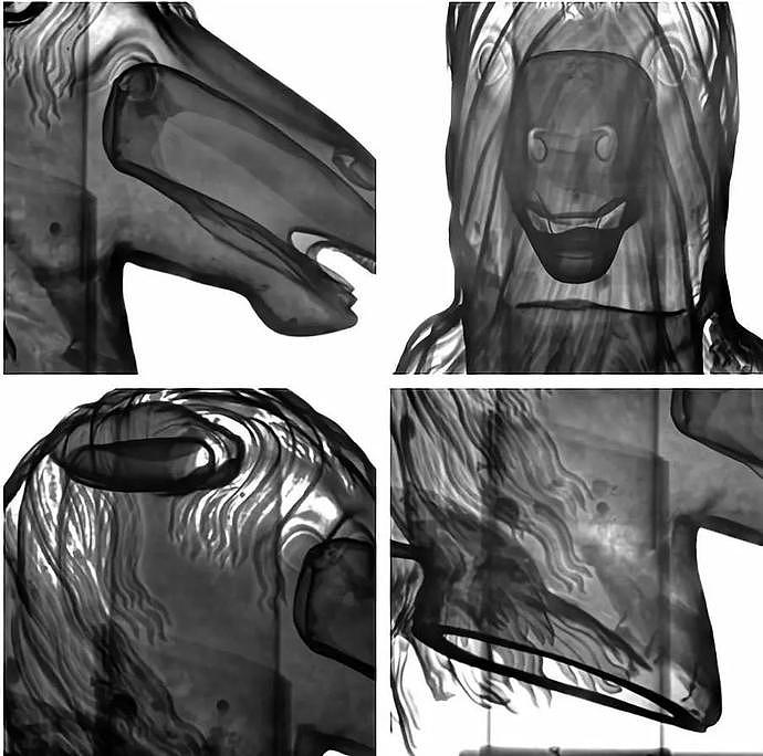 X光照相结果显示，马首为整体一次性铸造成型。图/国家文物局