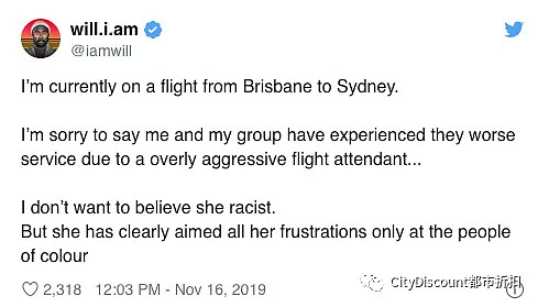 “这就是你们澳洲的空姐”！全澳本周末热议，世界顶尖说唱歌手po文指责：她在针对我！” - 1