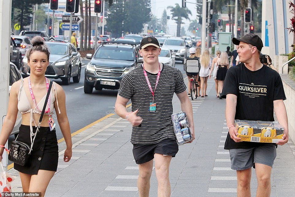 Earlier in the day teens were photographed stocking up on cases of beers, vodka and snacks ahead of Saturday night's festivities