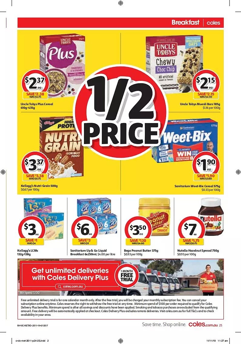 Coles 11月20日-11月26日折扣，油半价 - 25