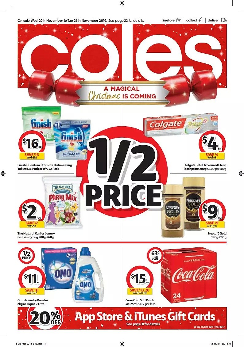 Coles 11月20日-11月26日折扣，油半价 - 40