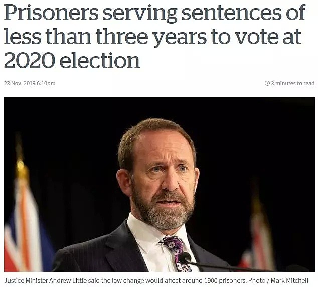 新西兰恢复囚犯投票权，政府遭批：只对囚犯情有独钟！（组图） - 1