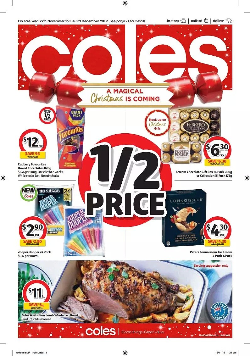 Coles 11月27日-12月3日折扣，饺子半价 - 1