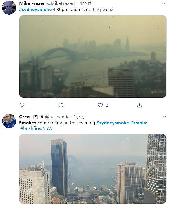 新州山火持续肆虐，悉尼再遭浓烟锁城，天空又现“血日”！网友：这味太呛人！（组图） - 6