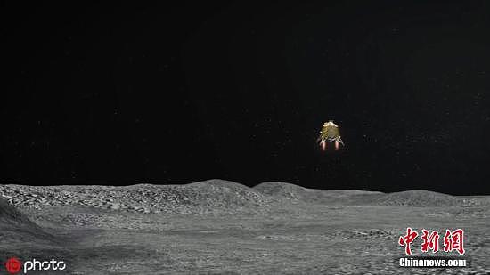 资料图：印度空间研究组织（ISRO）发布未注明日期的“月船2号”登陆器“维克拉姆”号登陆的模拟图片。图片来源：ICphoto