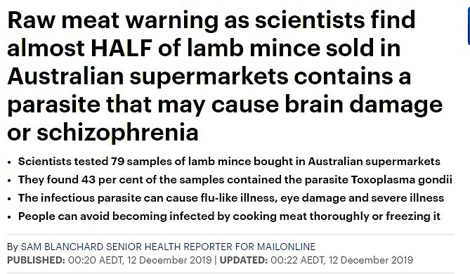 恐怖！澳洲超市近半羊肉中含危险寄生虫，或致脑损伤及精神分裂！生肉买回家先这样做...（组图） - 3