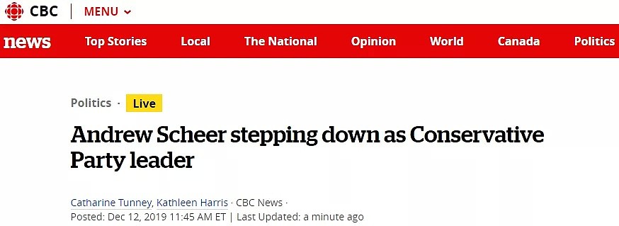 重磅！加拿大保守党领袖熙尔宣布辞职！杜鲁多鼓掌致敬！（组图） - 1