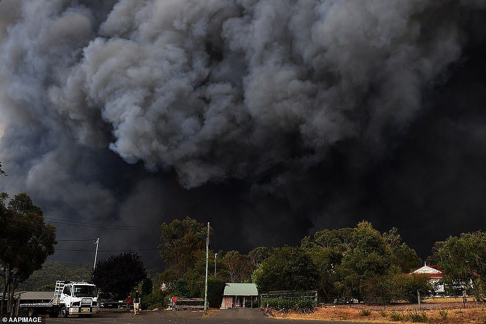 As of Friday evening, 17 fire-related hazard road warnings were in place with many of the closures affecting the Southern Highlands where the Green Wattle Creek Fire (pictured) has destroyed dozens of homes