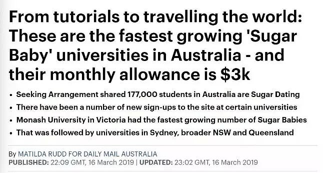 2019年澳洲各大学“糖宝”人数排名出炉！澳洲一半“糖宝”都是大学生！悉大排名第三（组图） - 2