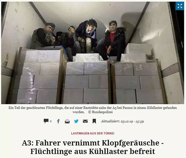 德国又发现冷冻车厢藏人案！11名偷渡者险丧命（组图） - 2