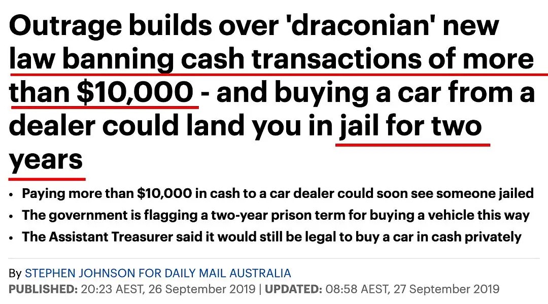 重磅！下周起，澳洲现金支付超$1万做这件事，恐坐牢2年、罚款$2.5万！税务局重拳出击，大家千万注意了... - 1