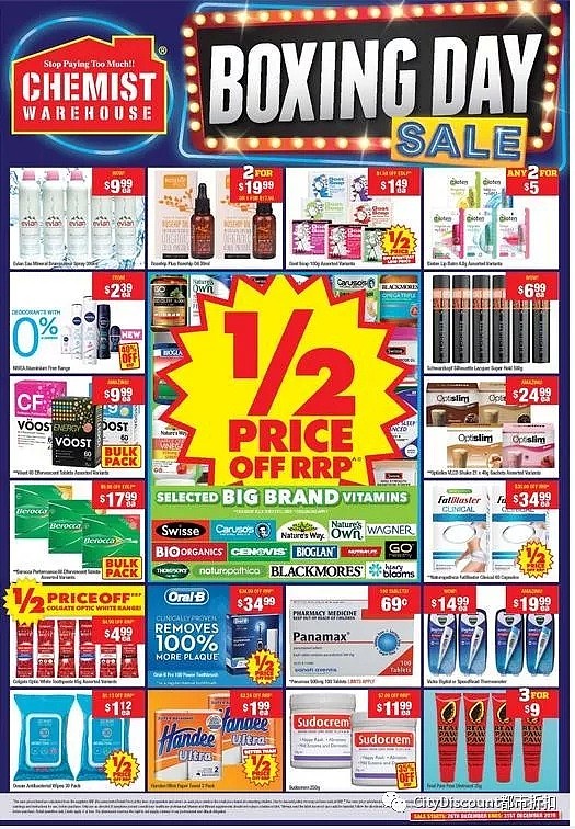 大量半价！【Chemist Warehouse】药店 12月26日至31日 优惠目录 - 1