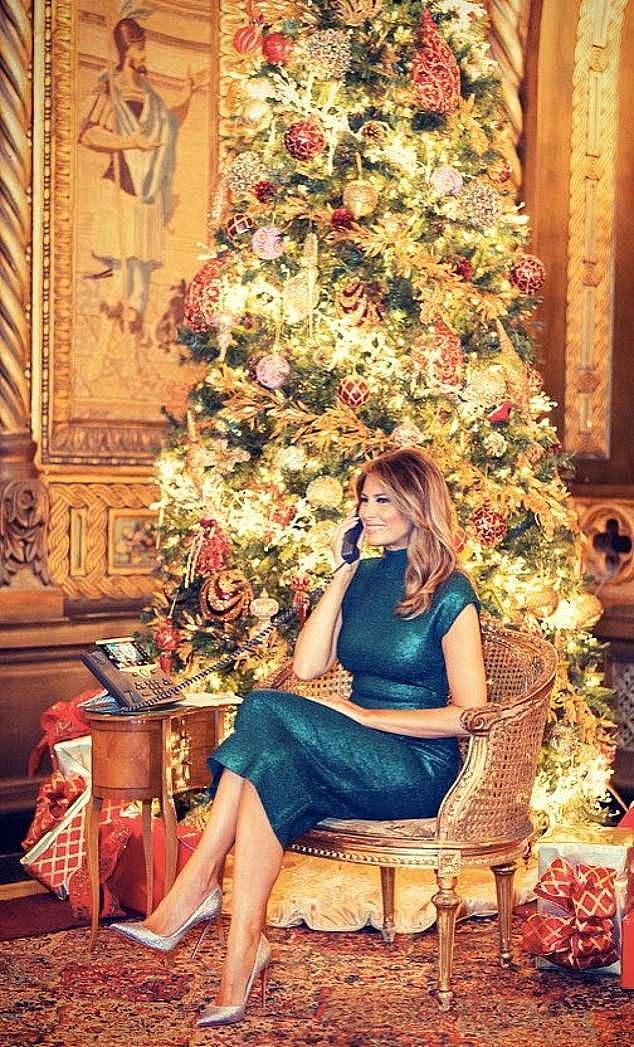 特朗普后宫贾里圣诞比美斗艳，“老姜”第一夫人绿裙裹身拔的头魁