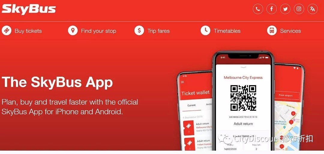 【Skybus】墨尔本机场至市区及东部华人区 车票特价 - 2