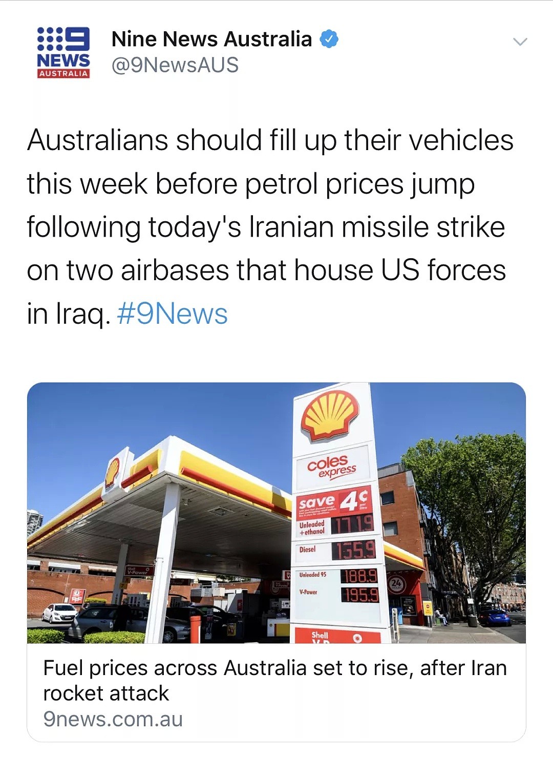 赶快加满油！伊朗报复，全球油价震荡！澳洲油价将在未来一周内飙升！专家劝澳洲人尽快加油！澳航取消往伊朗航班！ - 17