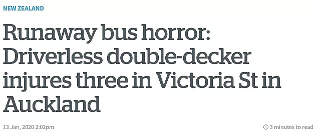 突发！新西兰CBD巴士失控，多人受伤被撞，母子被卷入车底（组图） - 1