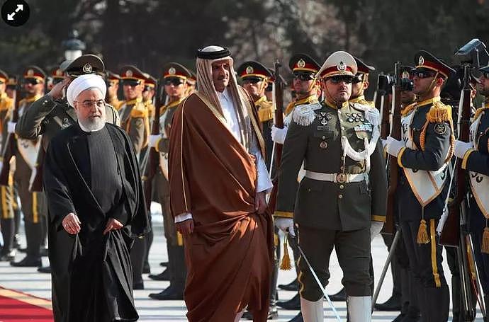 伊朗总统哈桑·鲁哈尼与卡塔尔埃米尔 图自中东在线