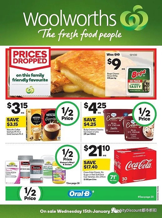 大量冰激凌继续特卖！【超市】Woolworths & Coles 1月15日至21日 优惠目录 - 35