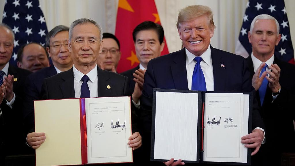 中美周三在白宫签署第一阶段贸易协议