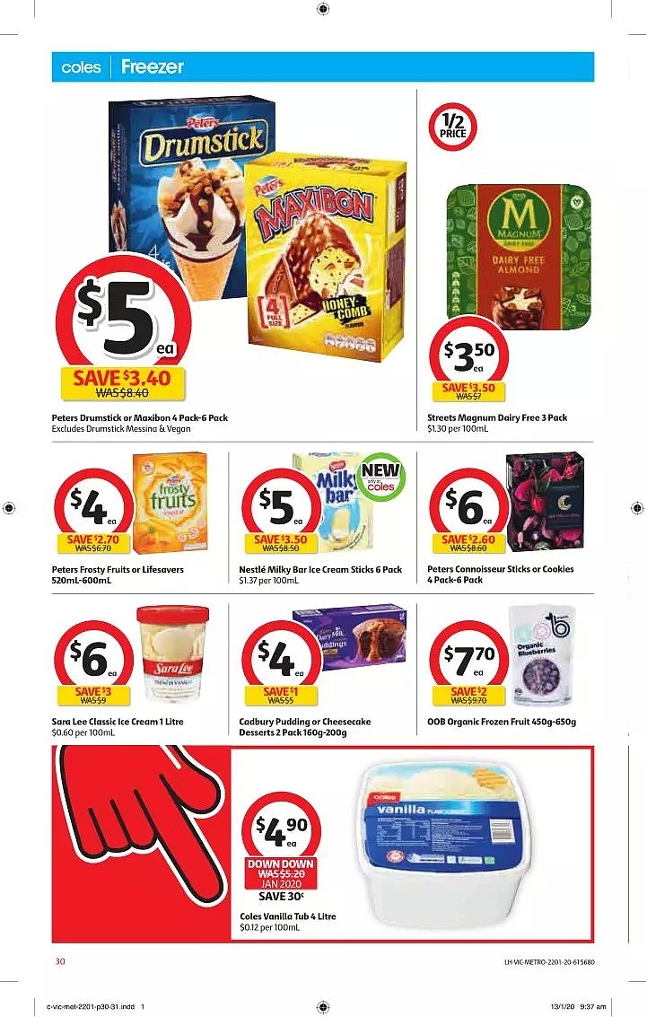 Coles 1月22日-1月28日折扣，饺子、油半价 - 30