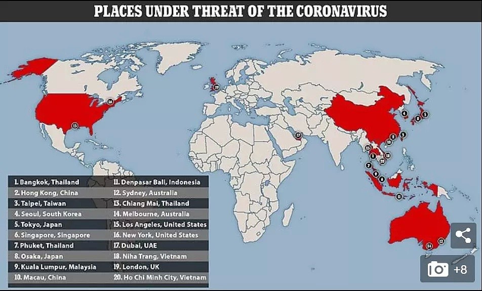 国外学者绘制病毒全球威胁图！曼谷风险最大！墨尔本排在悉尼之后 - 2
