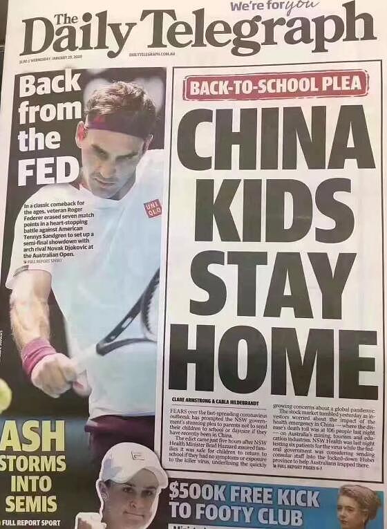 澳媒道歉！“中国小孩待在家！”涉歧视报道引华人强烈不满，5万人请愿抵制（组图） - 1