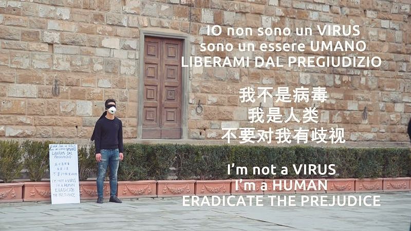 我不是病毒!华人小哥意大利街头求拥抱,结果...（视频/组图） - 1