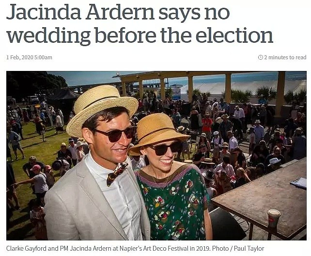 新西兰总理表态：大选之前，不办婚礼！（图） - 1