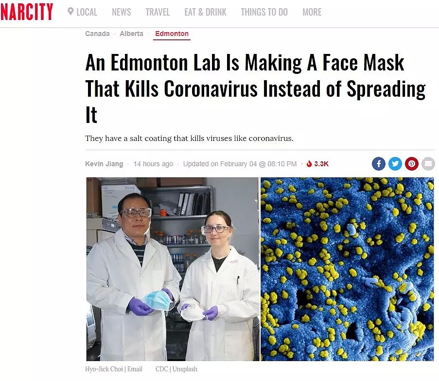 惊呆！加拿大亚裔科学家研发出杀新冠病毒的口罩...根本不给病毒一点机会！（组图） - 1