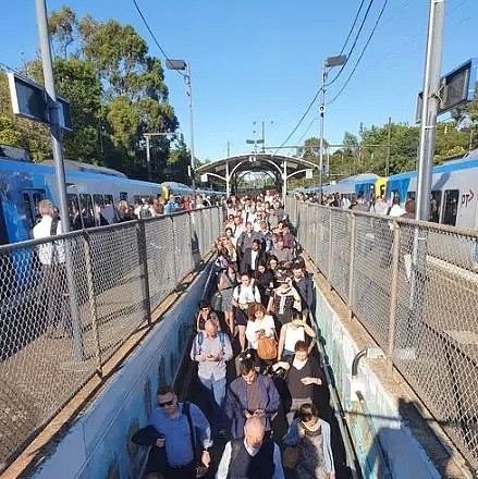 昨天一早澳火车线大瘫痪！疑似有人卧轨自杀！上千人通行受阻（组图） - 1