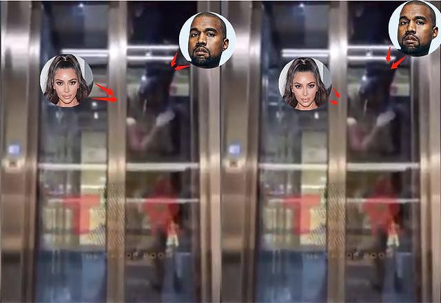 卡戴珊透明电梯激吻老公，发现偷拍后两人反应太搞笑（组图） - 3