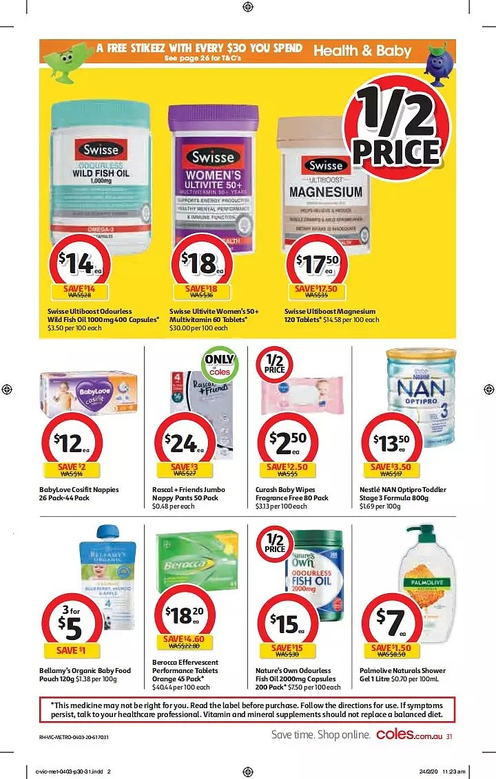 Coles 3月4日-3月10日折扣，卫生纸、清洁用品半价 - 31