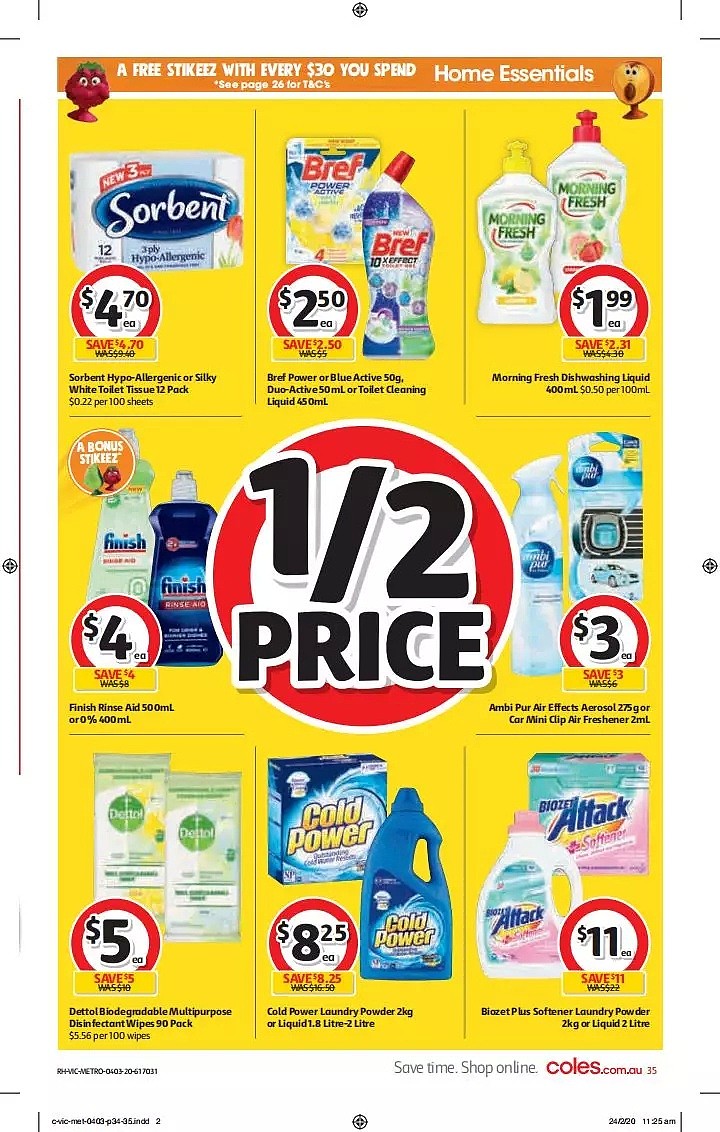 Coles 3月4日-3月10日折扣，卫生纸、清洁用品半价 - 35