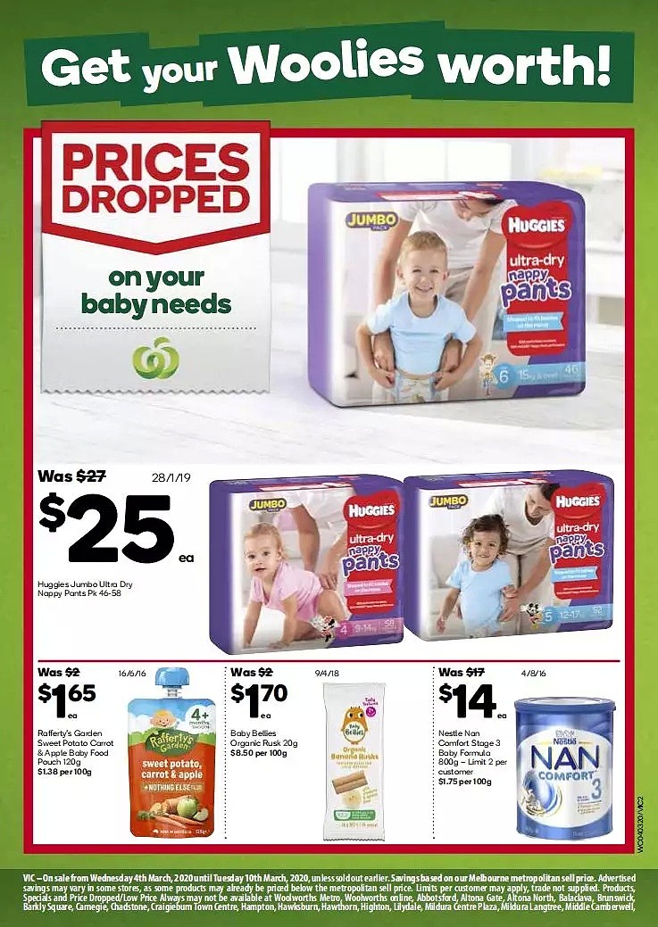 Woolworths 3月4日-3月10日折扣，10kg红米打折 - 2