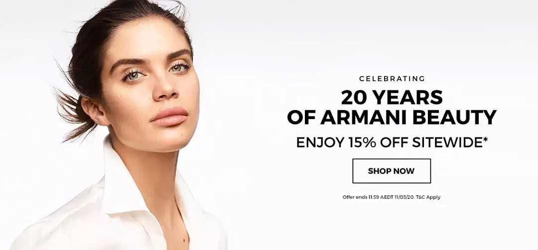 Armani官网精致彩妆20周年大促，全场8.5折，限量红管$49 - 1