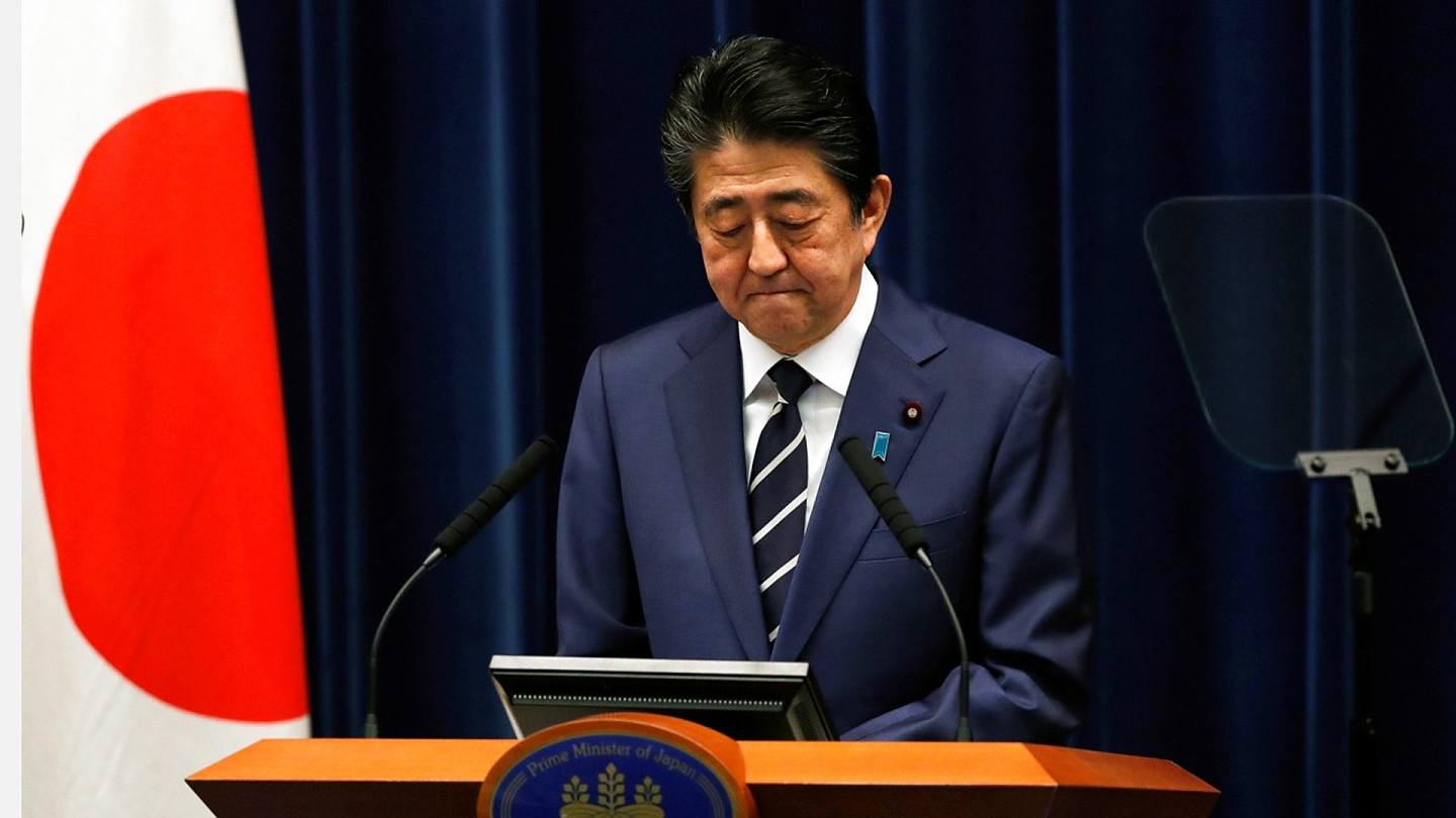 日本首相安倍晋三2月29日出席关于新冠肺炎的新闻发布会。（路透社）