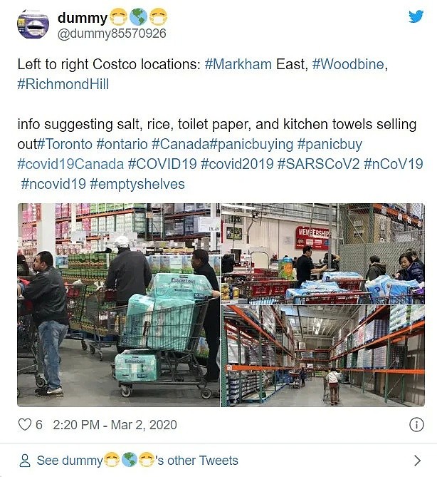 加拿大也开始了！Costco纸巾被抢空！网友直呼买不到纸巾！（组图） - 6