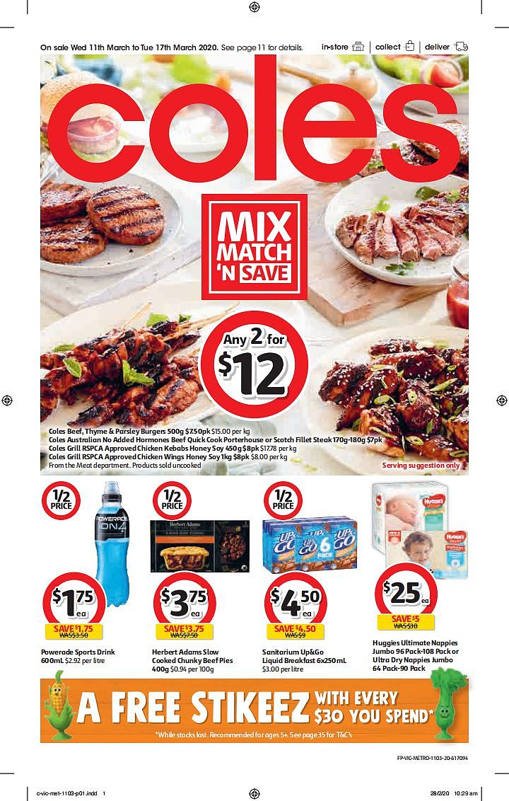 Coles 3月11日-3月17日折扣，厕纸、清洁用品半价 - 1