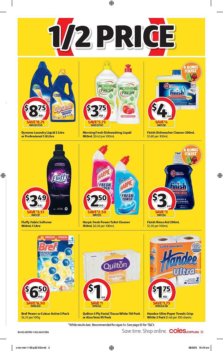 Coles 3月11日-3月17日折扣，厕纸、清洁用品半价 - 33