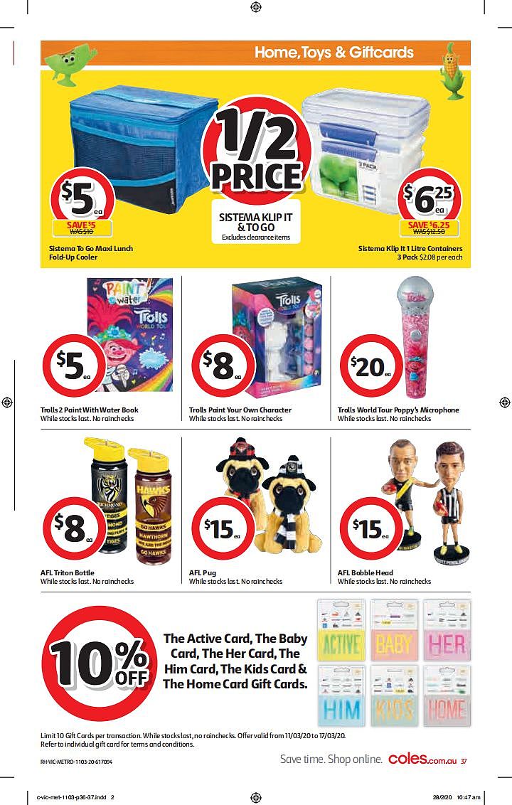 Coles 3月11日-3月17日折扣，厕纸、清洁用品半价 - 37