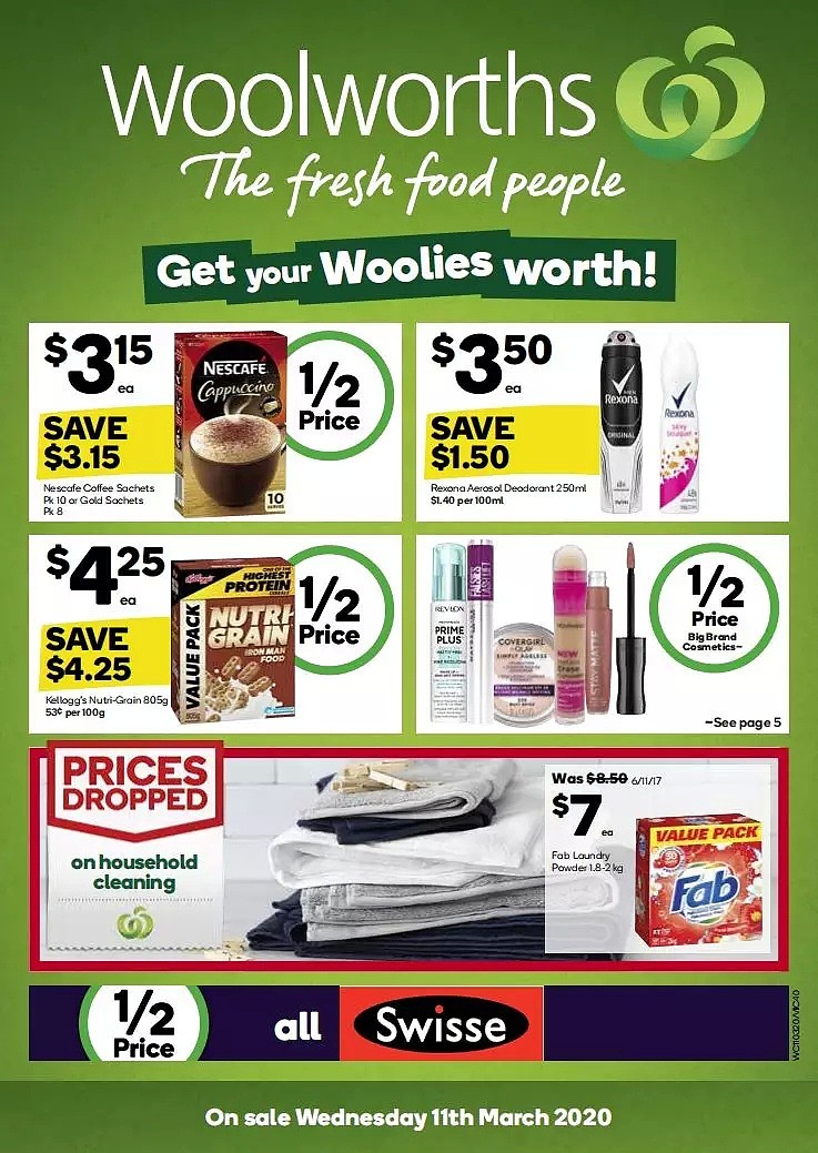 Woolworths 3月11日-3月17日折扣，厕纸、清洁手套、冷冻虾肉半价 - 40