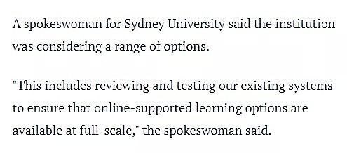 悉尼大学个别unit取消面对面授课，学校或考虑全面进行在线授课 - 7
