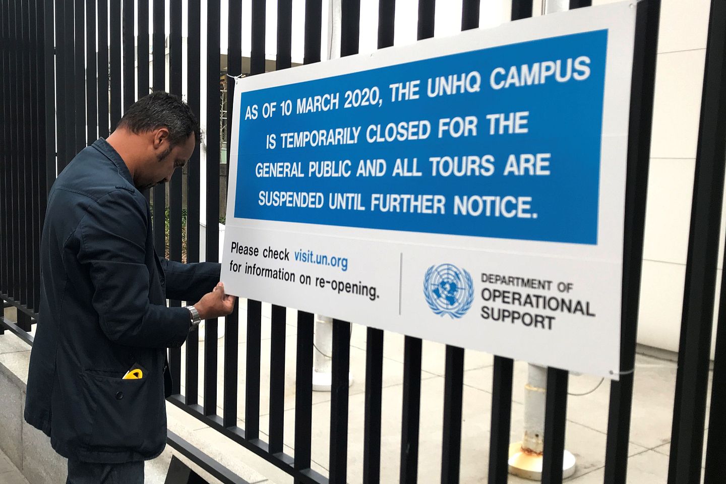 因应疫情，联合国总部3月10日起已经暂停对公众开放。（Reuters）
